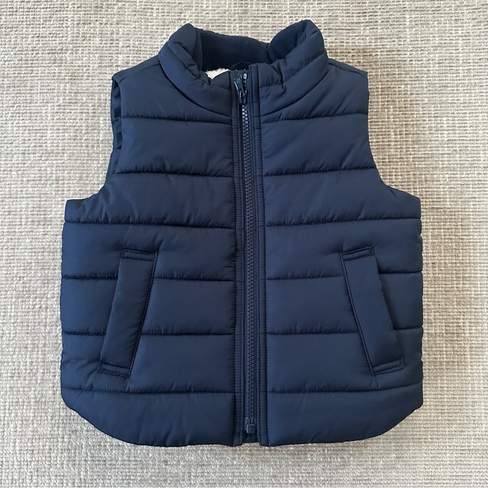 Baby GAP Navy Blue Sherpa Puffer Vest